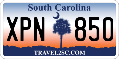 SC license plate XPN850