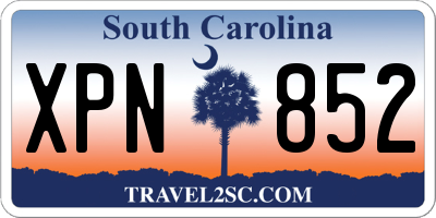 SC license plate XPN852