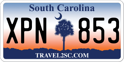 SC license plate XPN853