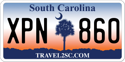 SC license plate XPN860