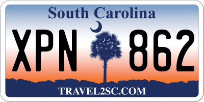 SC license plate XPN862