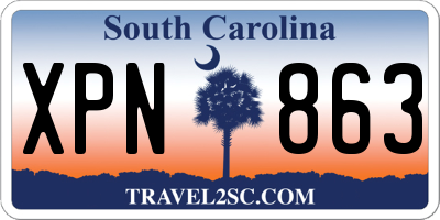 SC license plate XPN863