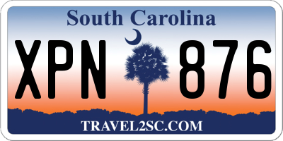SC license plate XPN876