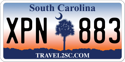 SC license plate XPN883
