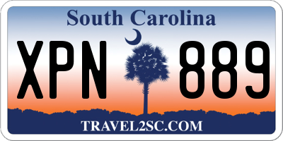 SC license plate XPN889