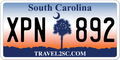 SC license plate XPN892