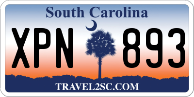 SC license plate XPN893