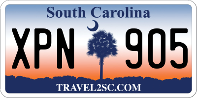 SC license plate XPN905