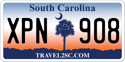 SC license plate XPN908
