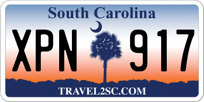 SC license plate XPN917