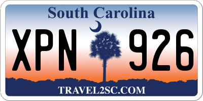 SC license plate XPN926