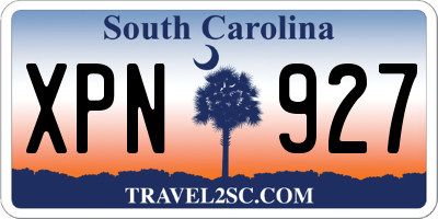SC license plate XPN927