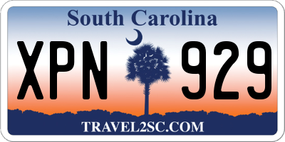 SC license plate XPN929