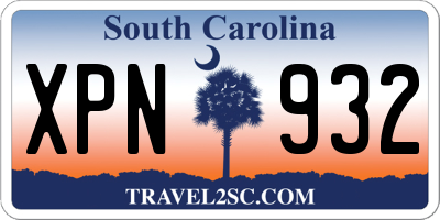 SC license plate XPN932