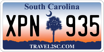 SC license plate XPN935