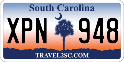 SC license plate XPN948