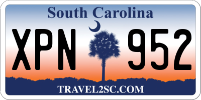 SC license plate XPN952