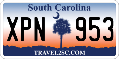 SC license plate XPN953
