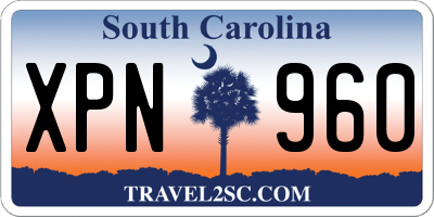 SC license plate XPN960