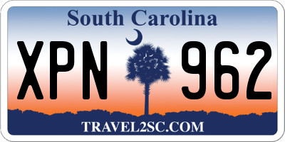 SC license plate XPN962