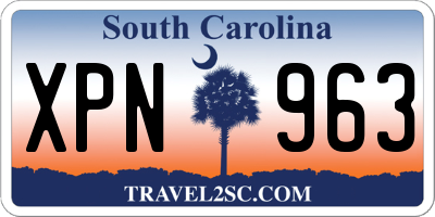 SC license plate XPN963