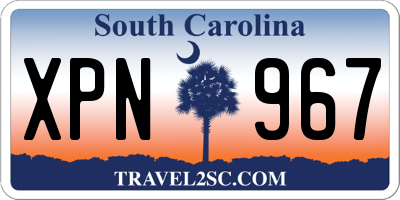 SC license plate XPN967