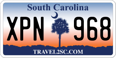 SC license plate XPN968