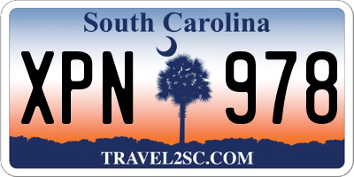 SC license plate XPN978