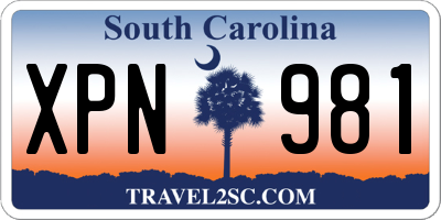 SC license plate XPN981