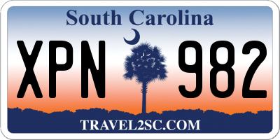 SC license plate XPN982