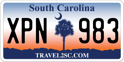 SC license plate XPN983