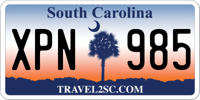 SC license plate XPN985