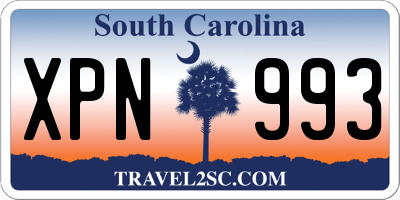 SC license plate XPN993