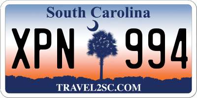 SC license plate XPN994