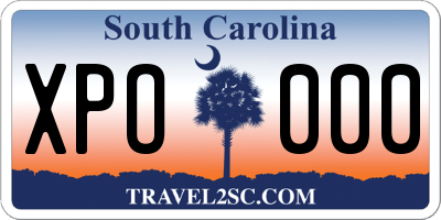 SC license plate XPO000