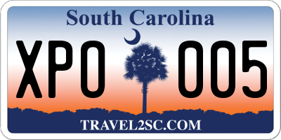 SC license plate XPO005