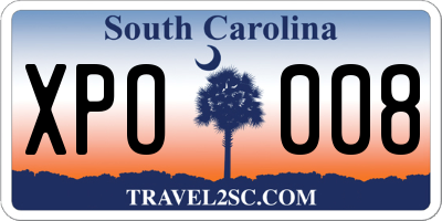 SC license plate XPO008