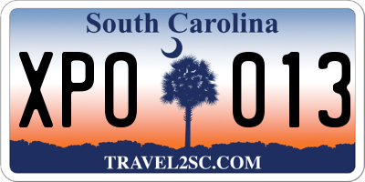 SC license plate XPO013