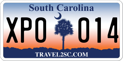 SC license plate XPO014