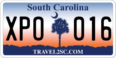 SC license plate XPO016