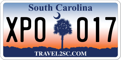 SC license plate XPO017