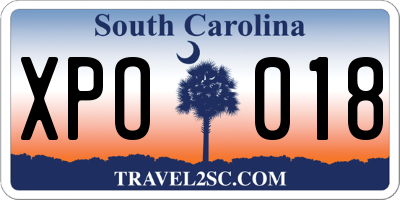SC license plate XPO018