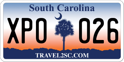 SC license plate XPO026