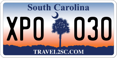 SC license plate XPO030