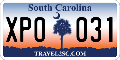 SC license plate XPO031