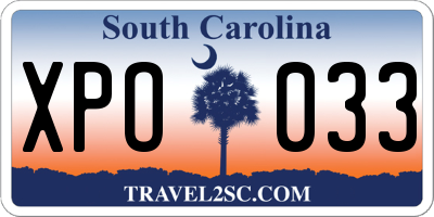 SC license plate XPO033