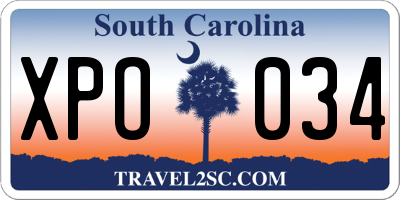 SC license plate XPO034