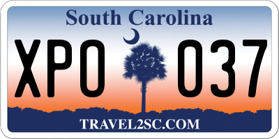 SC license plate XPO037