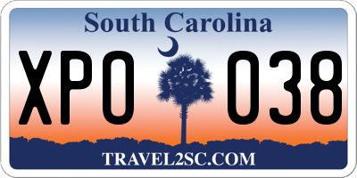 SC license plate XPO038
