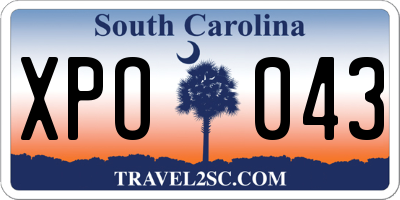 SC license plate XPO043